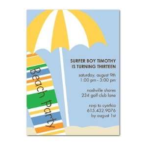  Birthday Party Invitations   Surfer Style Light Blue By 