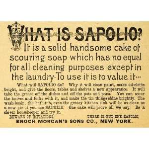 1893 Ad E Morgans Sons Sapolio Soap Cleaning Product   Original Print 