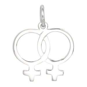  Sterling Silver Female Couple Symbol Charm Jewelry