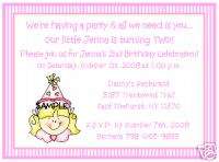 LITTLE GIRL 2ND 3RD 4TH BIRTHDAY PARTY INVITATIONS  