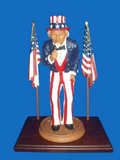 Tom Clark UNCLE SAM WITH FLAGS, Signed, Rare, OOAK   