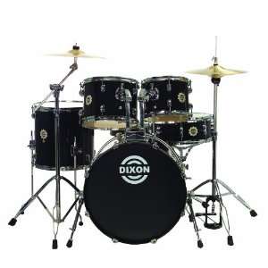  Dixon Chaos Series CH 520 BK 5 Piece Drum Set, Black 