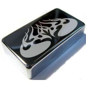    Flame 2 Chrome Engraved Humbucker Cover Musical Instruments
