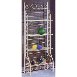  White 4 tier backers rack with metal shelves