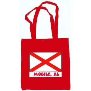 Mobile Alabama Souvenir Tote Bag Red