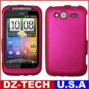 Pink Rubberized Hard Case Cover for T Mobile HTC Wildfire S / Marvel 