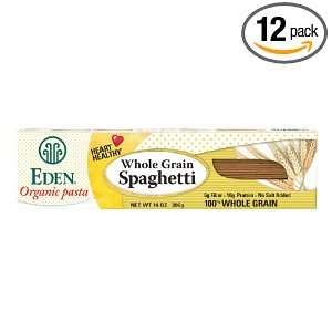 Eden Spaghetti, Organic, 100% Whole Grain, 14 Ounce Boxes (Pack of 12 