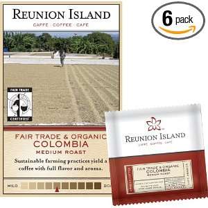 Reunion Island Fair Trade And Organic Colombia, 18 Count Coffee Pods 