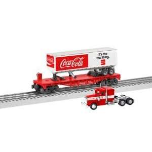    Lionel 6 26641 O 27 Flat w/Tractor Trailer, Coke Toys & Games