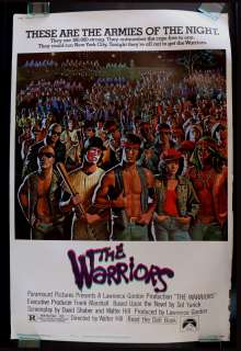 THE WARRIORS * 40X60 ORIGINAL MOVIE POSTER 1979 GANG  