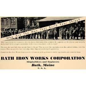  1932 Ad Bath Iron Works Maine Ships Architect Engineer 