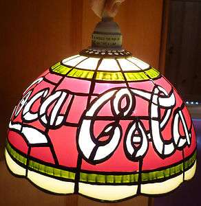 Vintage Coca Cola Tiffany Style Hanging Lamp  