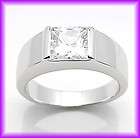 Carat Princess Solitaire White Gold Plated 18K GP CZ Wedding Ring 