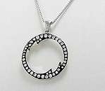STERLING SILVER 925 CIRCLE OF LOVE CZ NECKLACE PENDANT  