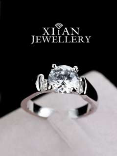 Wedding Anniversary 925 Silver 1.25ct Round Cut Swarovski Diamond Ring 