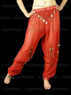 Sale Belly Dance Tribal Gold Coin Harem Pants Costume  