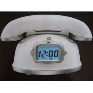   Designer Series Headset Phone & Digital Clock (White) 
