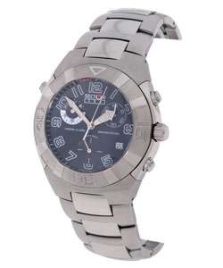   750 Mens Black Dial Stainless Chronograph Watch  