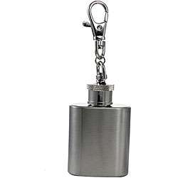Stainless Steel Brushed/ Polished 1 oz Keychain Flask  