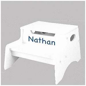  Personalized kids wooden step n store step stool   white 