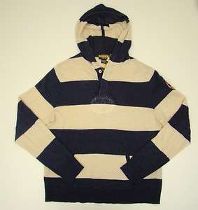 Nwt Rugby Ralph Lauren Striped Linen Sweater Shirt M  