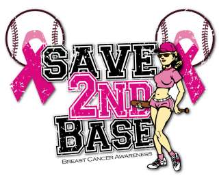 Sided   Breast Cancer Awareness   Save Second Base T shirt  