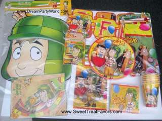 El Chavo Party Supplies Sets for 12 Plates Cups Banner Tablecover 