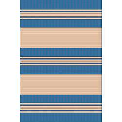 Spinnaker Stripe Blue Outdoor Rug (33 x 411)  