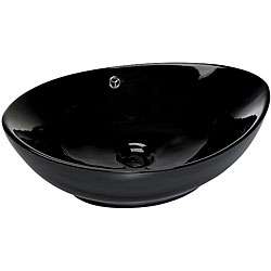 DeNovo Oval shaped Black Porcelain Vessel Sink  
