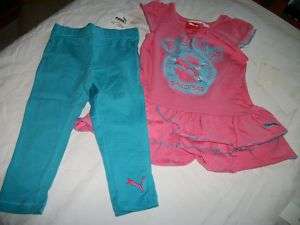NEW GIRLS 2PC PUMA SUMMER OUTFIT SET 2T 3T 4T 4 5 6  