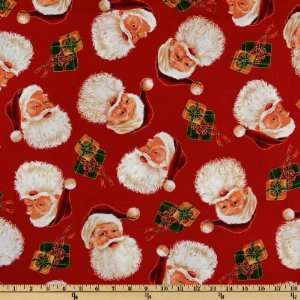  44 Wide Santas Jolly Santa Red Fabric By The Yard Arts 