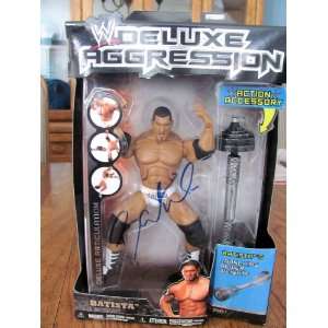   SIGNED WWE DELUXE AGGRESSION COLLECTOR SERIES 1 BATISTA ACTION FIGURE