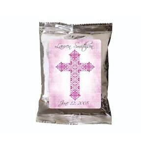 Wedding Favors Pink Cross on Canvas Background Design Personalized Hot 