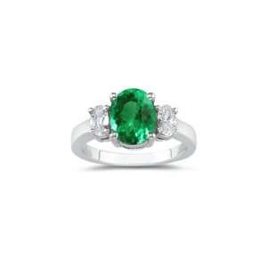  0.50 Cts Diamond & 0.34 Cts of 6x4 mm AAA Oval Emerald 