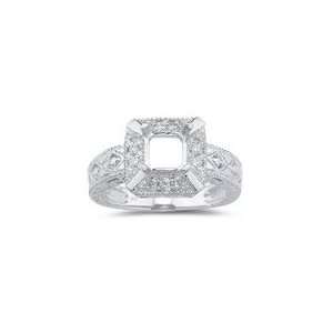  0.08 Ct White Diamond Ring Setting in 14 K White Gold 9.0 