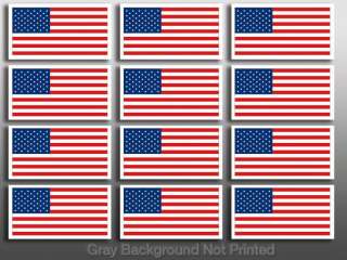 Sheet of 12 USA Helmet Flags Sticker  American us flag  
