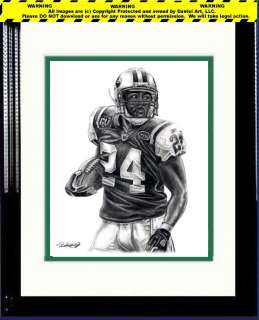DARRELLE REVIS LITHOGRAPH POSTER PRINT IN JETS JERSEY 1  