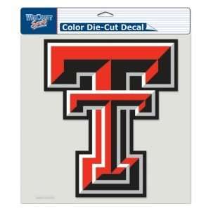  Texas Tech Red Raiders Die Cut Decal   8x8 Color Sports 