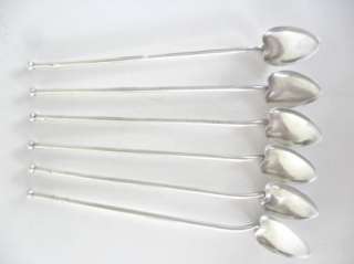 Six Webster Company Sterling Silver Iced Tea Straw Spoons Scrap or Use 