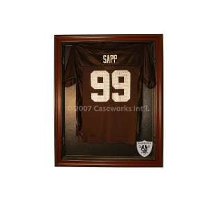  Oakland Raiders Cabinet Style Jersey Display   Mahogany 
