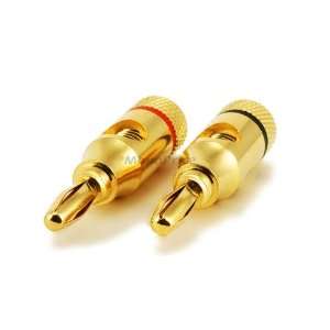  1 PAIR OF High Quality Copper Speaker Banana Plugs   Open 