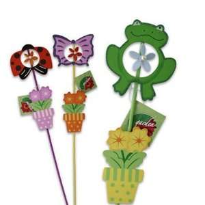 Frog, Ladybug, Butterfly Stake, Wooden 19 Case Pack 72 