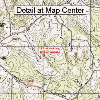 USGS Topographic Quadrangle Map   Lone Hickory, North Carolina (Folded 