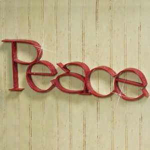  Peace Red Metal Sign