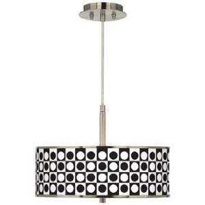  Black and White Dotted Squares Giclee Glow 16 Pendant Light 