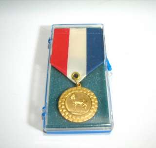 Vintage Equestrian Unused Horse Medal & Ribbon 1950  