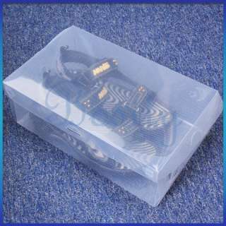 Transparent Foldable Plastic Shoe Box f Men Boot Shoe Organizer Case 