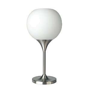   20 Polished Steel Metal Table Lamp with Frosted Glass Shade LS 2533