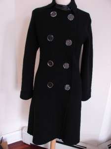 Tuleh Black Wool/Cashmere Sweater Coat/Jacket Sz 6  