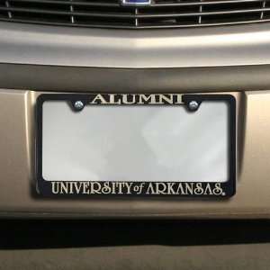  NCAA Arkansas Razorbacks Black Alumni Engraved License 